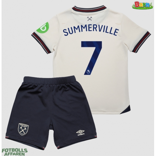 West Ham United Crysencio Summerville #7 Bortaställ Barn 2025-26 Kortärmad (+ Korta byxor)